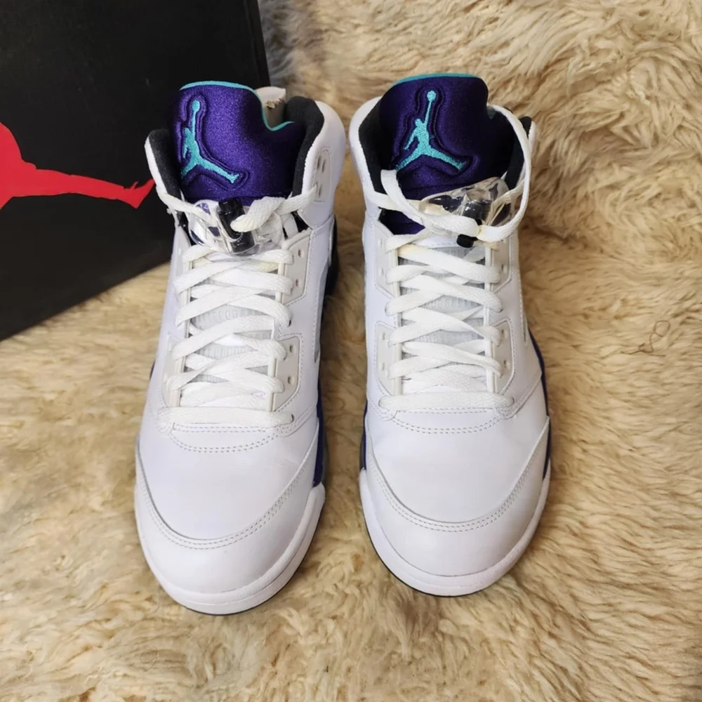 Jordan Sneakers with White and Teal Accents
